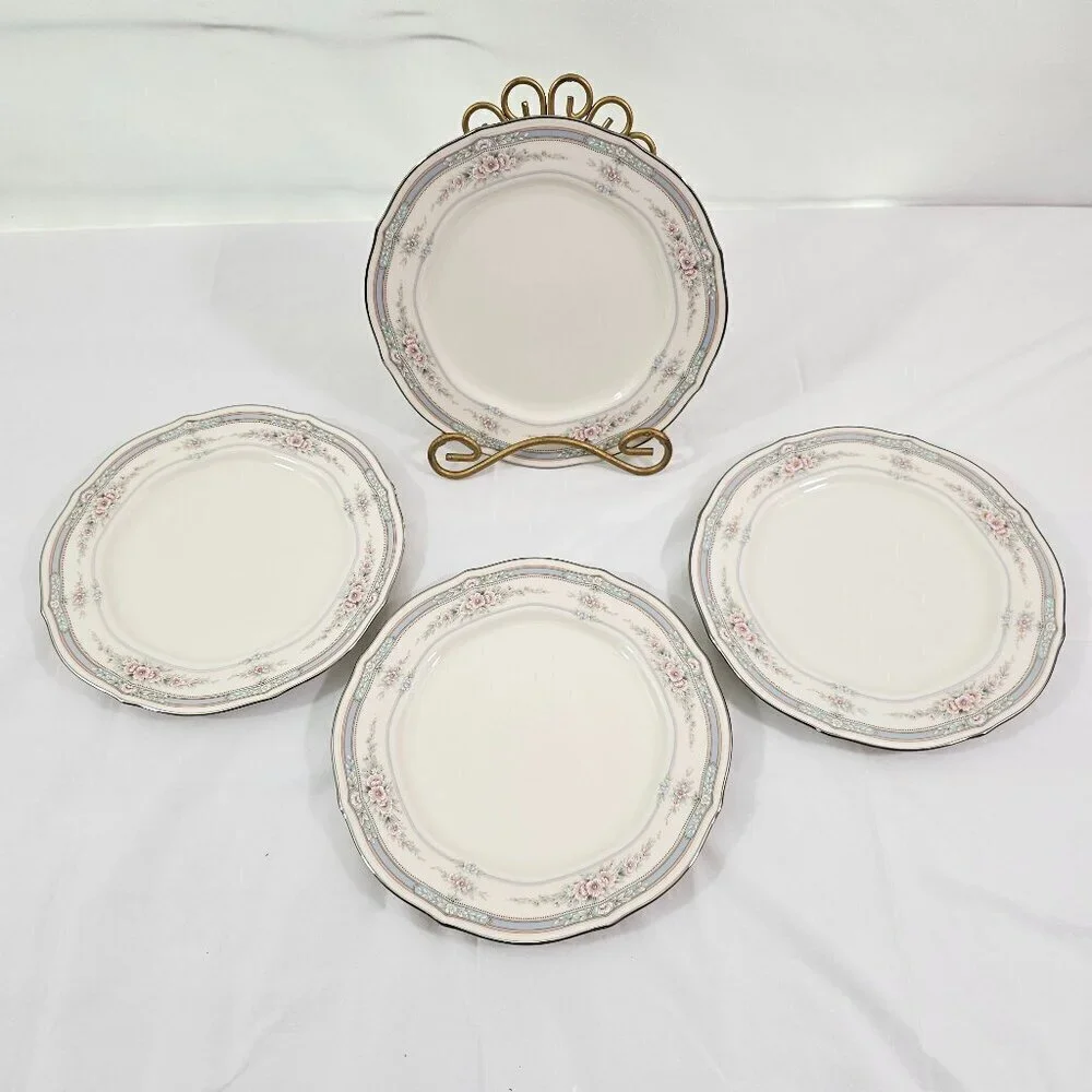 Noritake Rothschild Ivory China Platinum Band Bread & Butter Plates – Set of 4